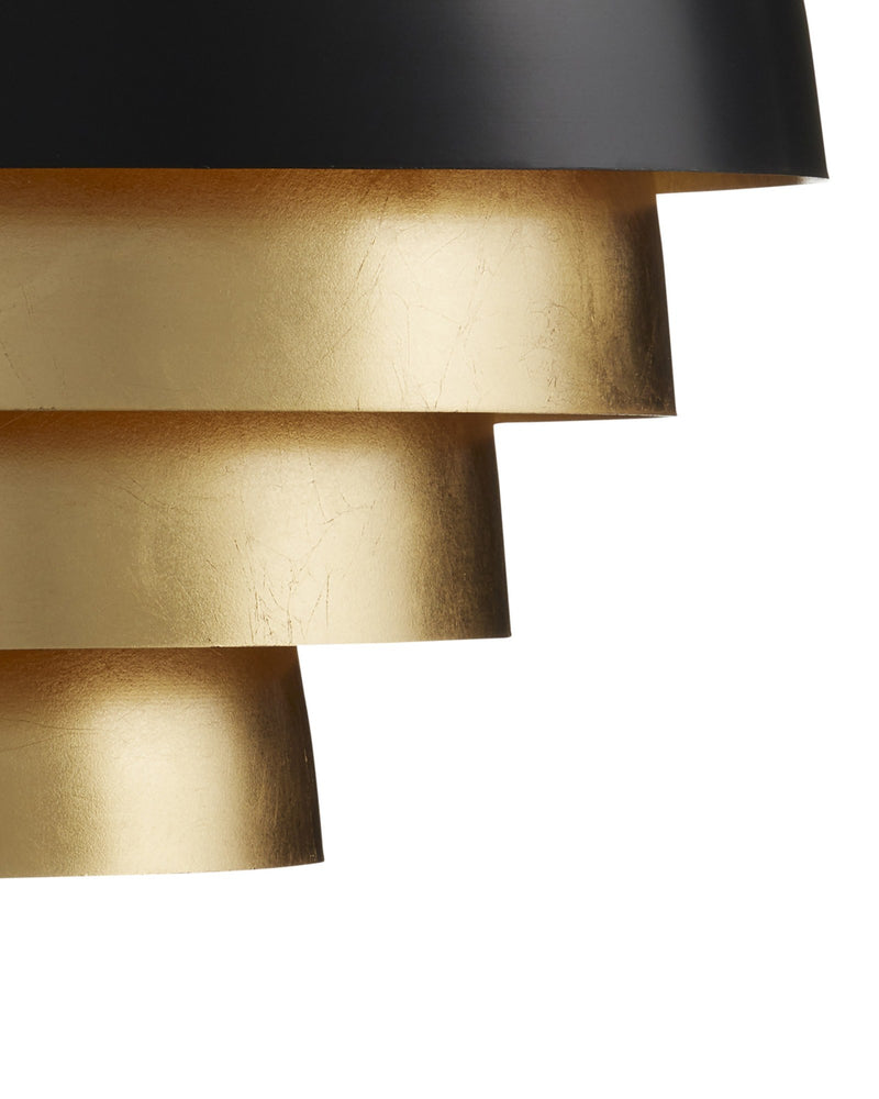 Salviati Large 3-Light Pendant in Black / Gold Leaf