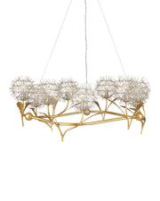 Dandelion 9-Light Chandelier in Contemporary Silver Leaf / Silver / Contemporary Gold Leaf