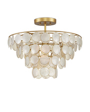 Bon Vivant Small Semi-Flush Mount in Natural / Contemporary Gold