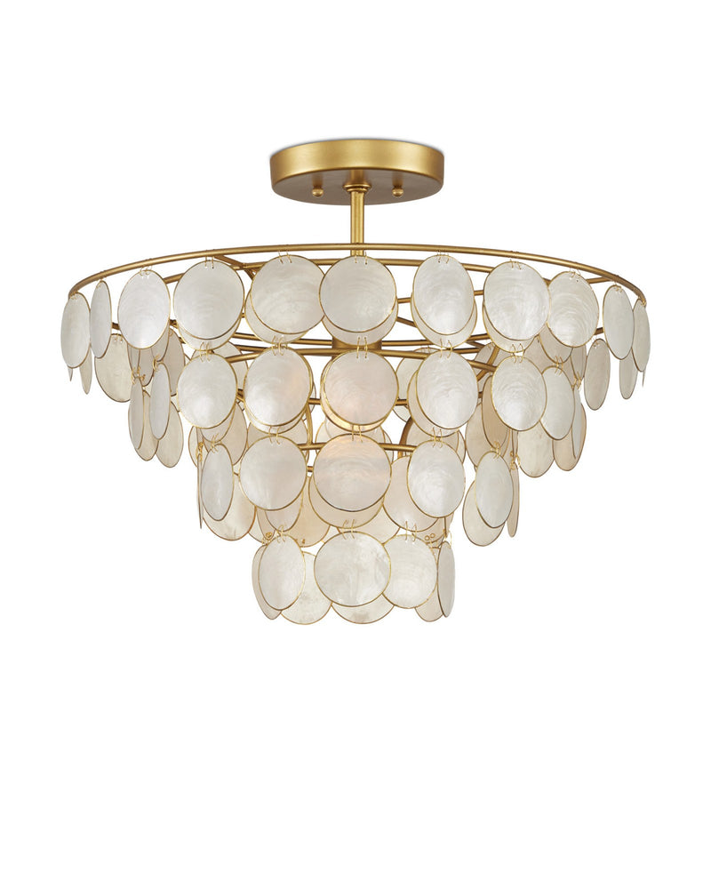 Bon Vivant Small Semi-Flush Mount in Natural / Contemporary Gold