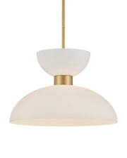 Zevio Pendant in White / Antique Brass