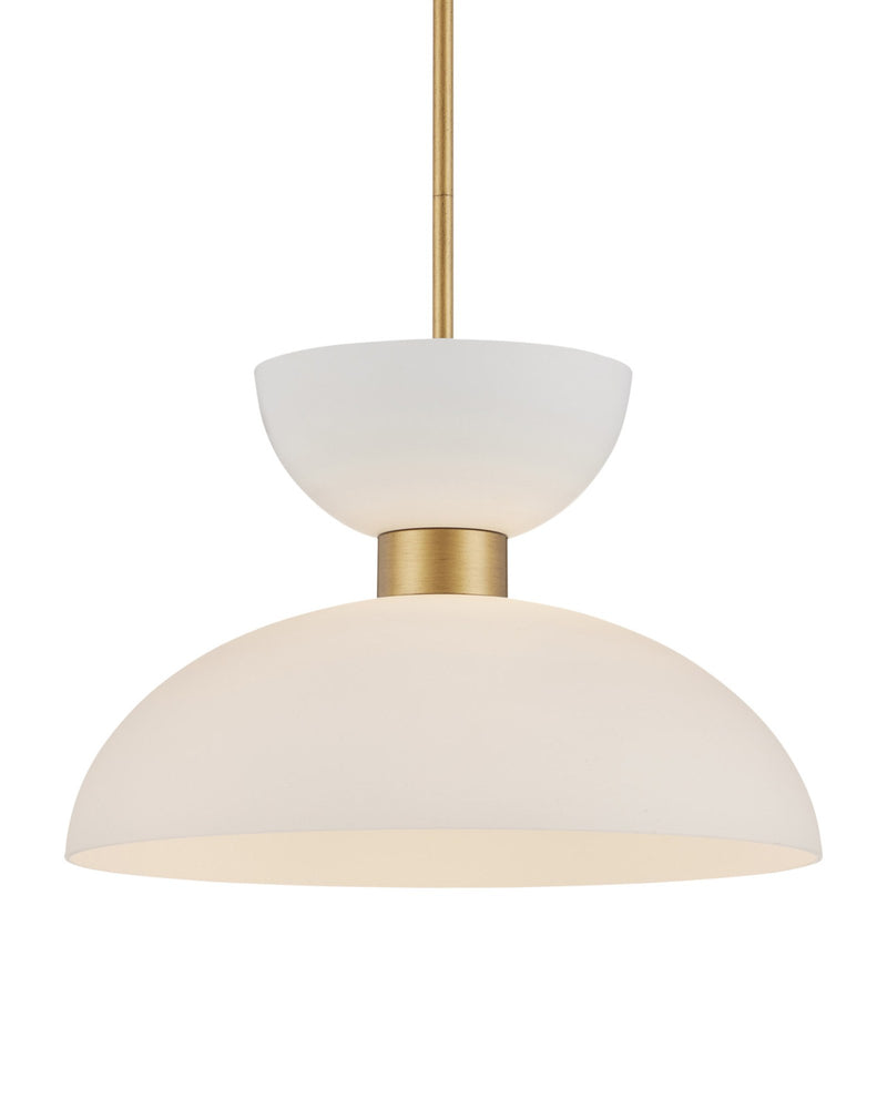 Zevio Pendant in White / Antique Brass