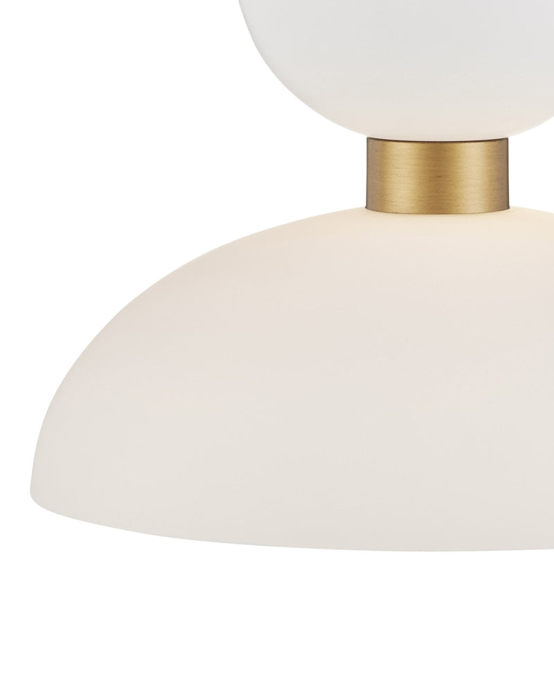 Zevio Pendant in White / Antique Brass