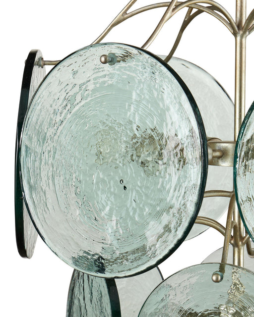 Rovigo 13-Light Pendant in Clear / Silver Leaf