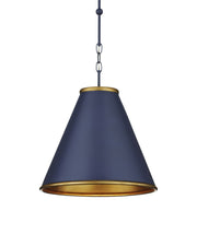 Pierrepont Small Pendant in Hiroshi Dark Blue / Contemporary Gold Leaf / Gold