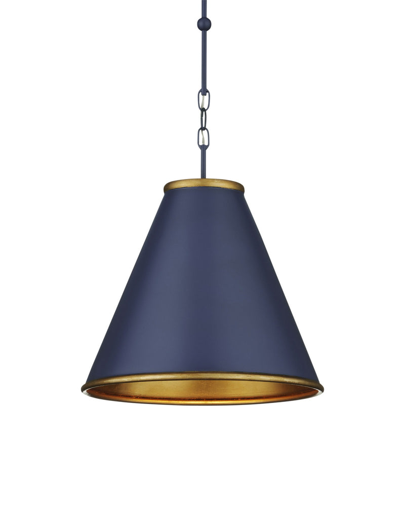 Pierrepont Small Pendant in Hiroshi Dark Blue / Contemporary Gold Leaf / Gold