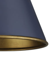 Pierrepont Small Pendant in Hiroshi Dark Blue / Contemporary Gold Leaf / Gold