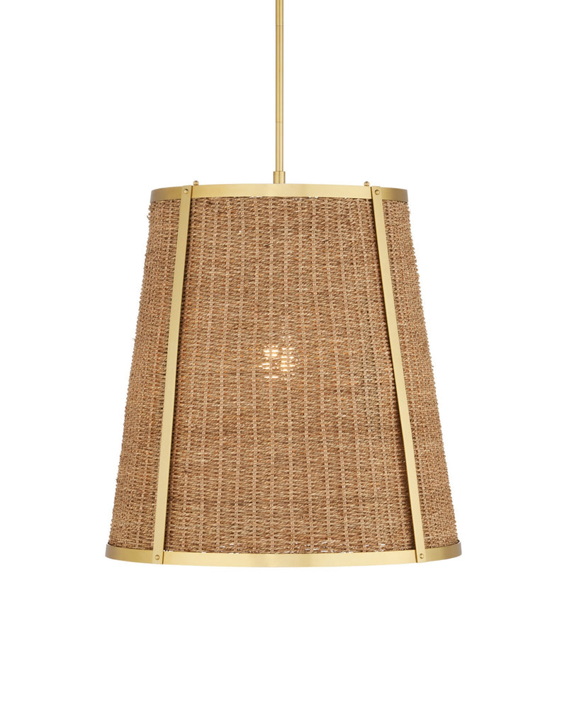 Deauville Large Pendant in Natural / Polished Brass