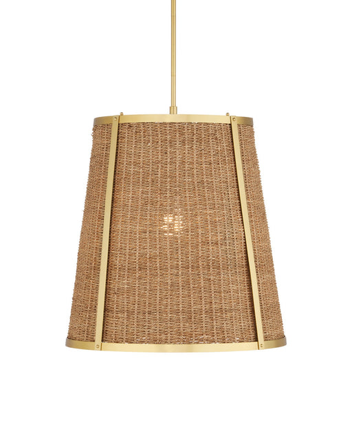 Deauville Large Pendant in Natural / Polished Brass