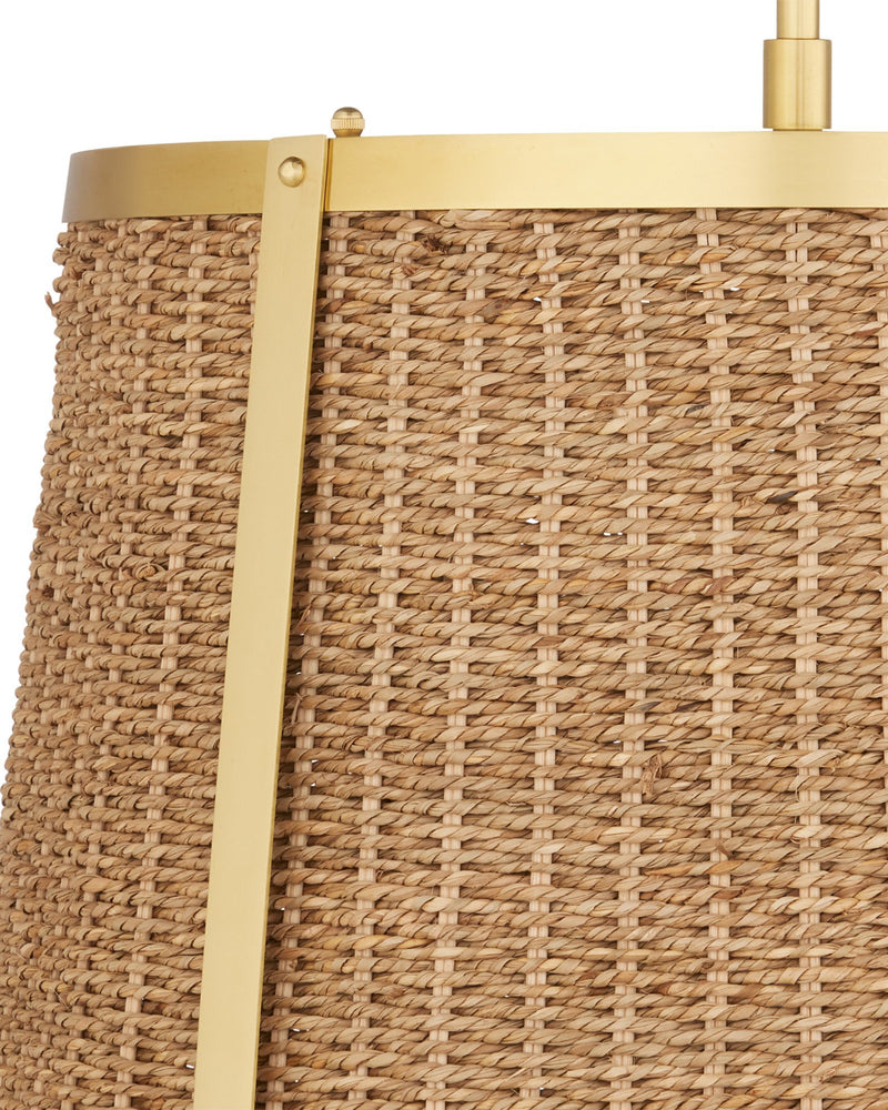 Deauville Large Pendant in Natural / Polished Brass