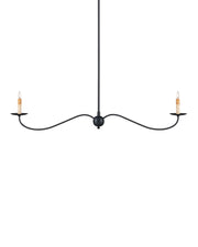 Saxon 2-Light Linear Chandelier in Zanzibar Black