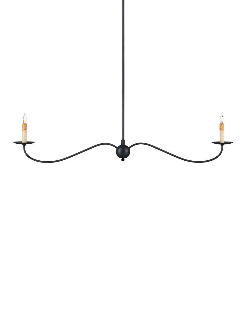 Saxon 2-Light Linear Chandelier in Zanzibar Black
