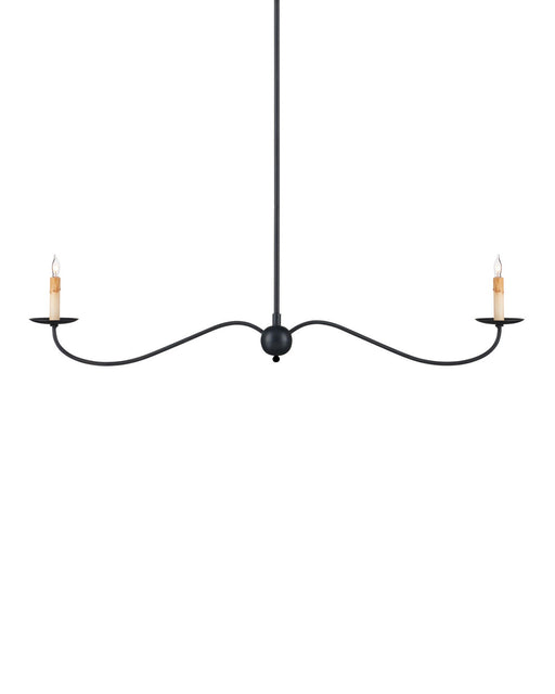 Saxon 2-Light Linear Chandelier in Zanzibar Black