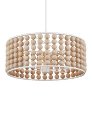 Holcroft 6-Light Beaded Drum Pendant in Sandstone / Sugar White