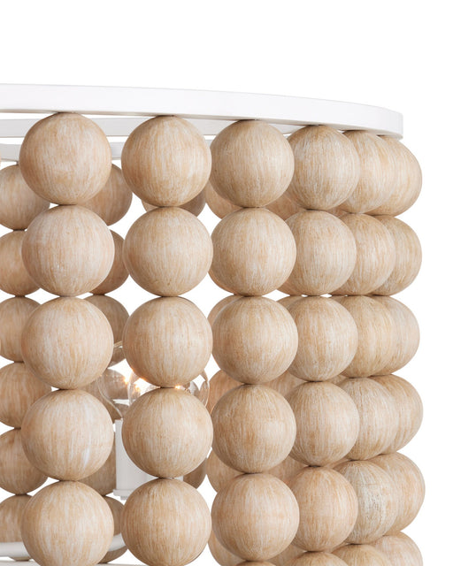 Holcroft 6-Light Beaded Drum Pendant in Sandstone / Sugar White
