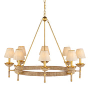 Vichy 8-Light Chandelier in Natural / Contemporary Gold Leaf / Contemporary Gold