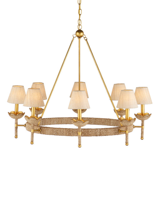 Vichy 8-Light Chandelier in Natural / Contemporary Gold Leaf / Contemporary Gold