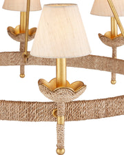 Vichy 8-Light Chandelier in Natural / Contemporary Gold Leaf / Contemporary Gold