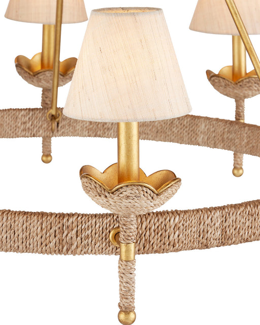 Vichy 8-Light Chandelier in Natural / Contemporary Gold Leaf / Contemporary Gold
