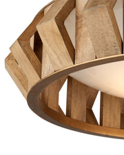 Plunge Large Round Pendant in Toffee / Brass / White