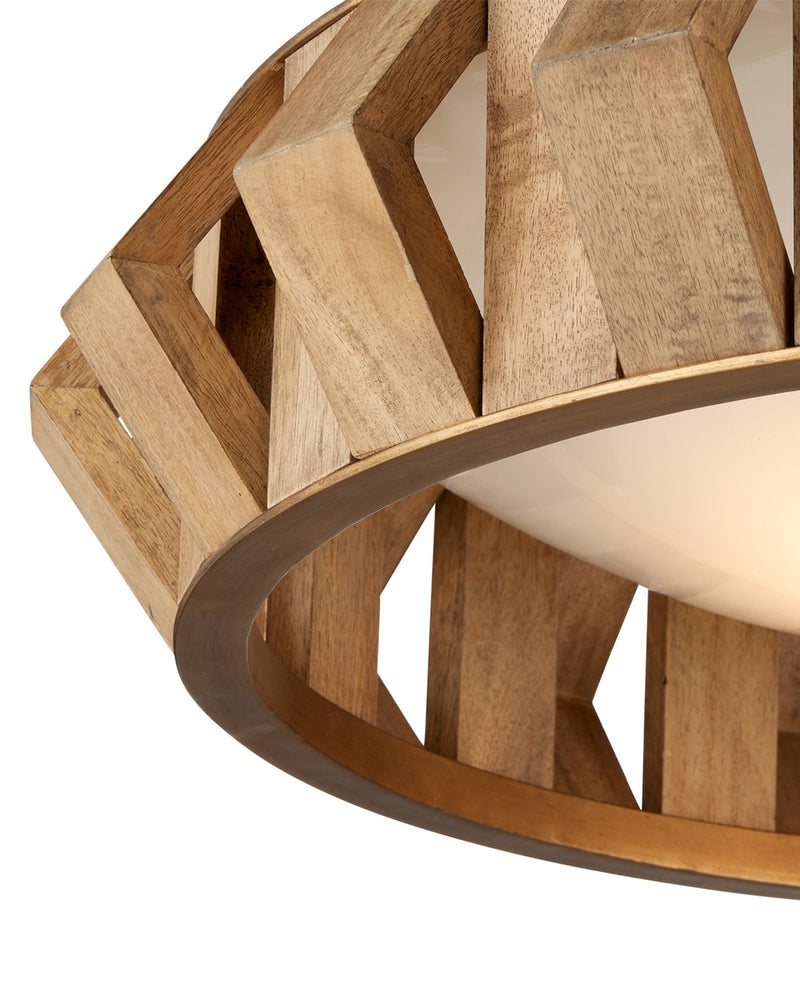 Plunge Large Round Pendant in Toffee / Brass / White