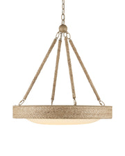 Hopscotch Round Pendant in Natural / Frosted White / Beige / Sugar White