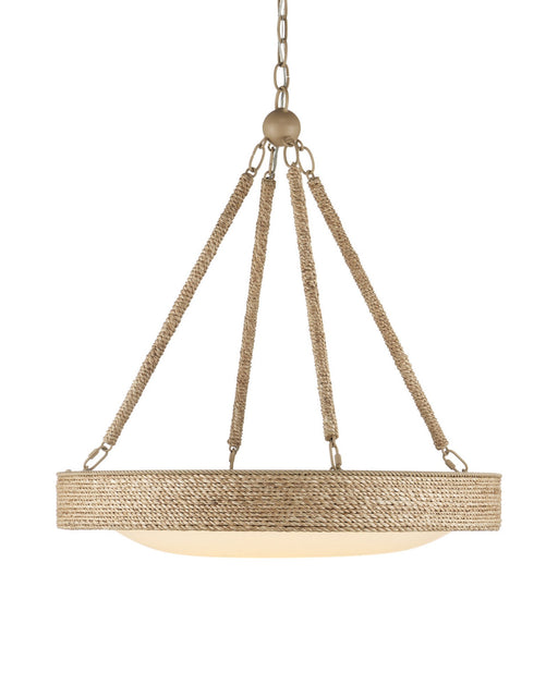 Hopscotch Round Pendant in Natural / Frosted White / Beige / Sugar White