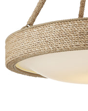 Hopscotch Round Pendant in Natural / Frosted White / Beige / Sugar White