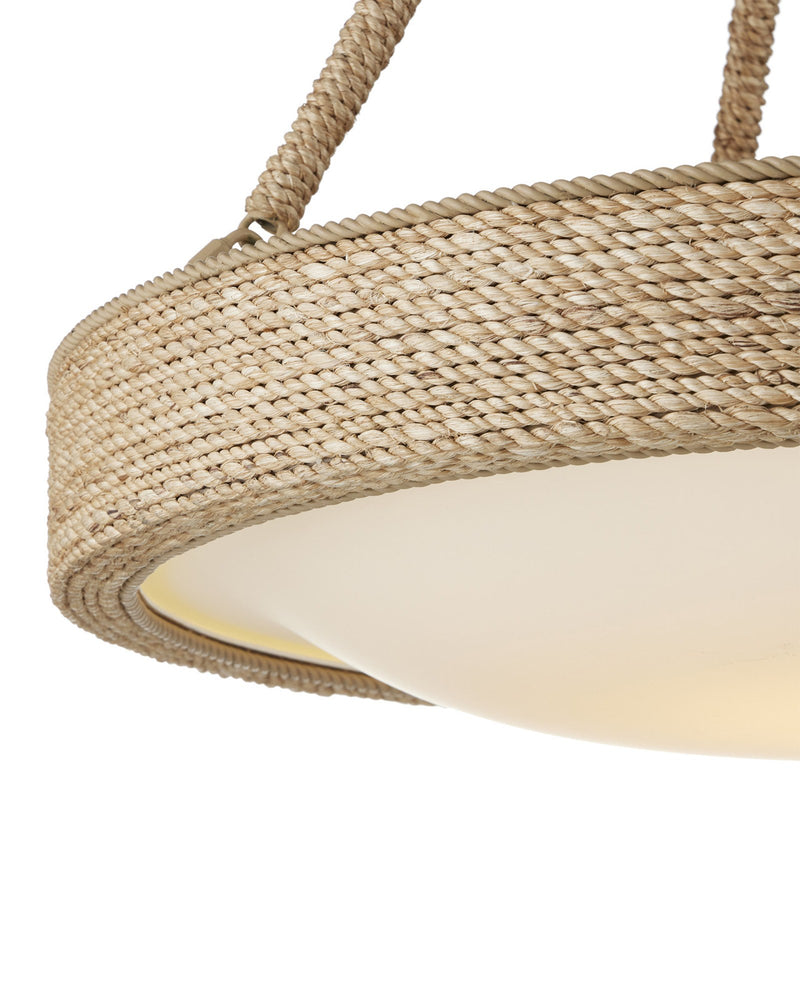 Hopscotch Round Pendant in Natural / Frosted White / Beige / Sugar White
