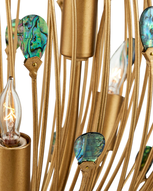 Delphos 6-Light Chandelier in Contemporary Gold / Natural