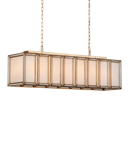 Daze 6-Light Linear Pendant in White / Antique Brass