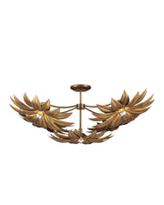 Alithea 5-Light Medium Semi-Flush Mount in Antique Brass