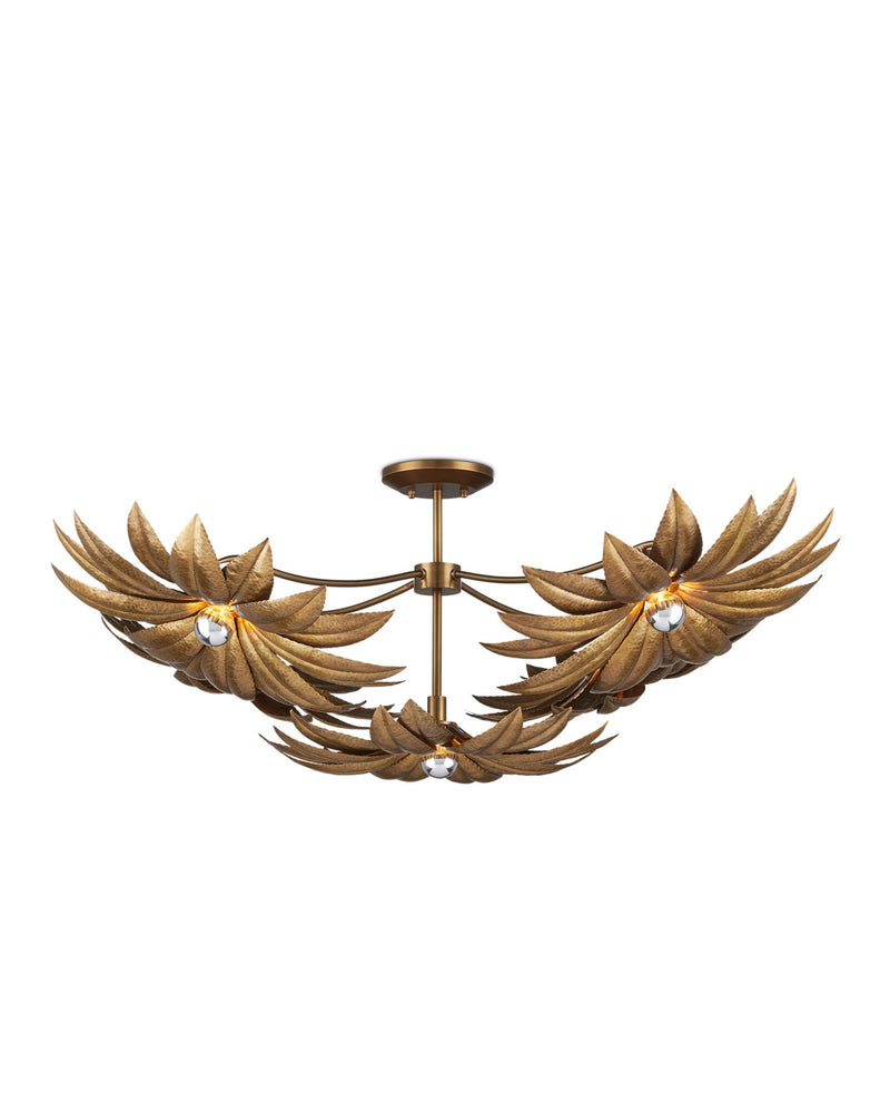 Alithea 5-Light Medium Semi-Flush Mount in Antique Brass