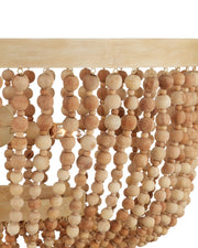 Sabia 6-Light Wood Bead Pendant in Natural / Coco Cream
