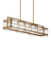 Countervail 6-Light Linear Pendant in Clear / Antique Brass