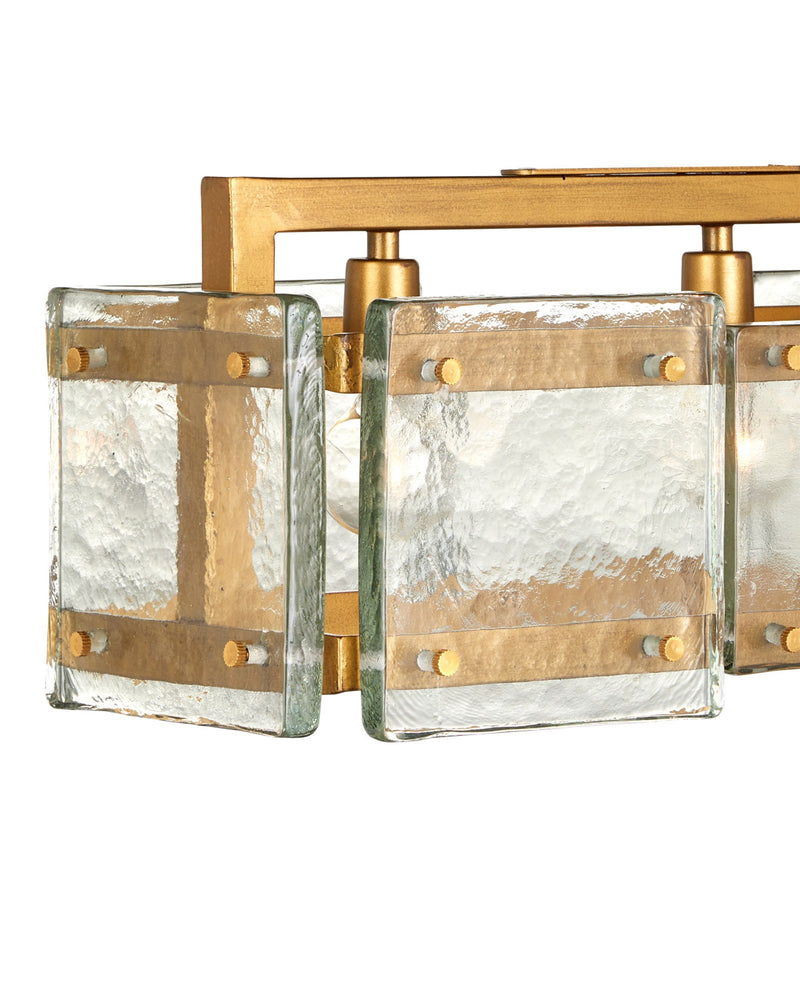 Countervail 6-Light Linear Pendant in Clear / Antique Brass