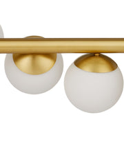 Barcarolle 9-Light Linear Chandelier in Brushed Brass / White