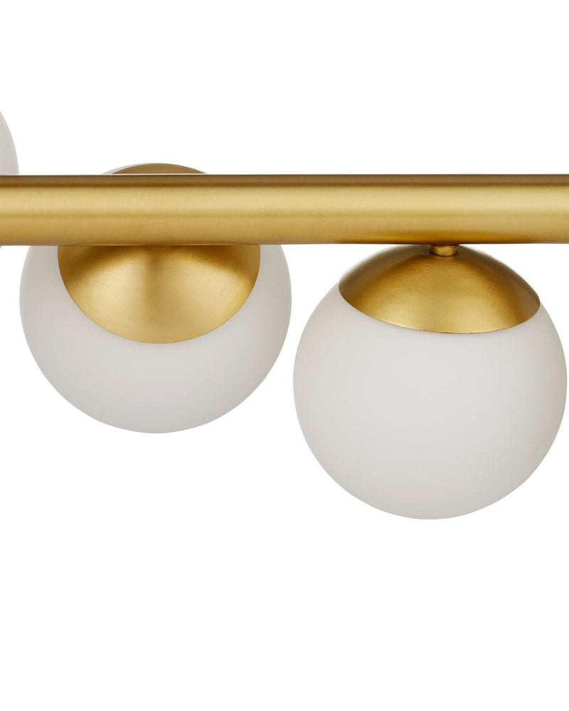 Barcarolle 9-Light Linear Chandelier in Brushed Brass / White