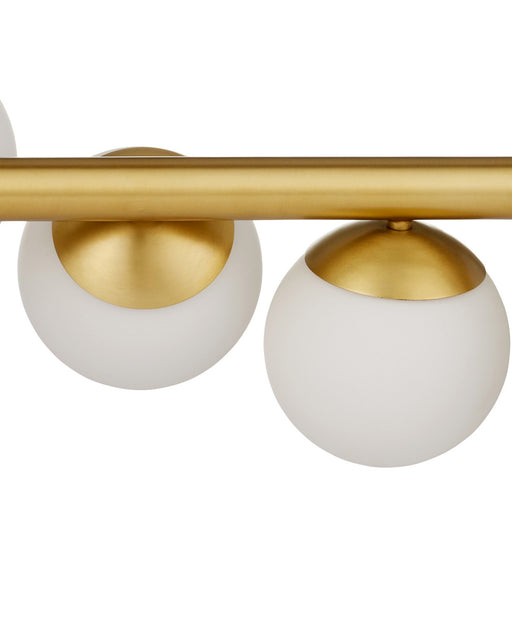 Barcarolle 9-Light Linear Chandelier in Brushed Brass / White