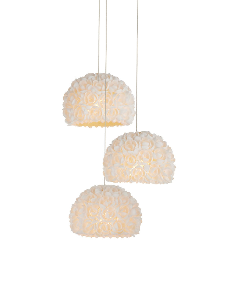 Virtu 3-Light Round Multi-Drop Pendant in Natural / Silver