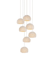 Virtu 7-Light Round Multi-Drop Pendant in Natural / Silver