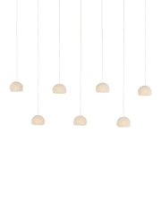 Virtu 7-Light Linear Multi-Drop Pendant in Natural / Silver