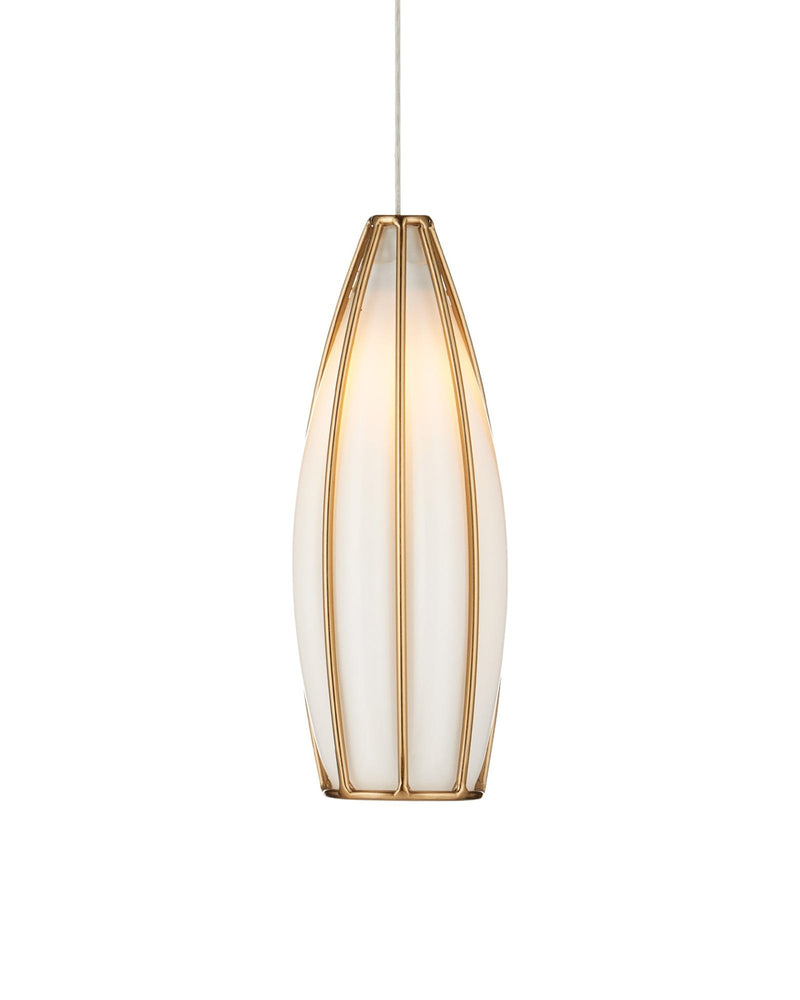 Parish 7-Light Linear Multi-Drop Pendant in White / Antique Brass / Silver