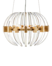 Coquette 3-Light Small Pendant in Clear / Antique Brass