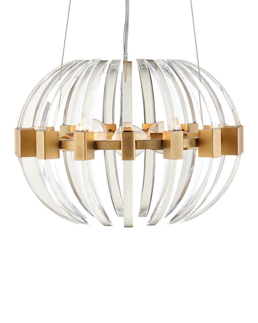 Coquette 3-Light Small Pendant in Clear / Antique Brass