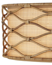 Partita 3-Light Drum Pendant in Natural / Saddle Tan