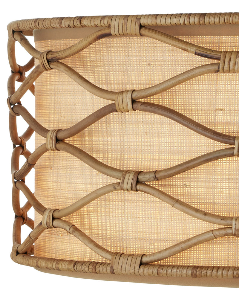 Partita 3-Light Drum Pendant in Natural / Saddle Tan