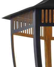 Wycombe 4-Light Lantern in Satin Black / Contemporary Gold Leaf