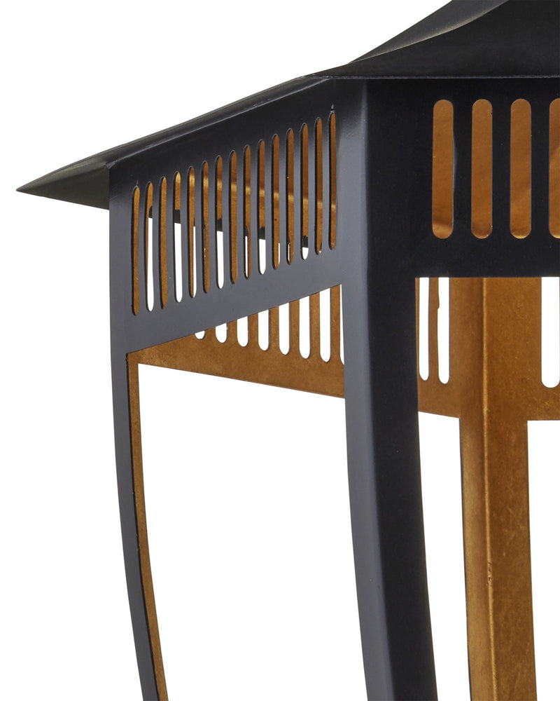 Wycombe 4-Light Lantern in Satin Black / Contemporary Gold Leaf