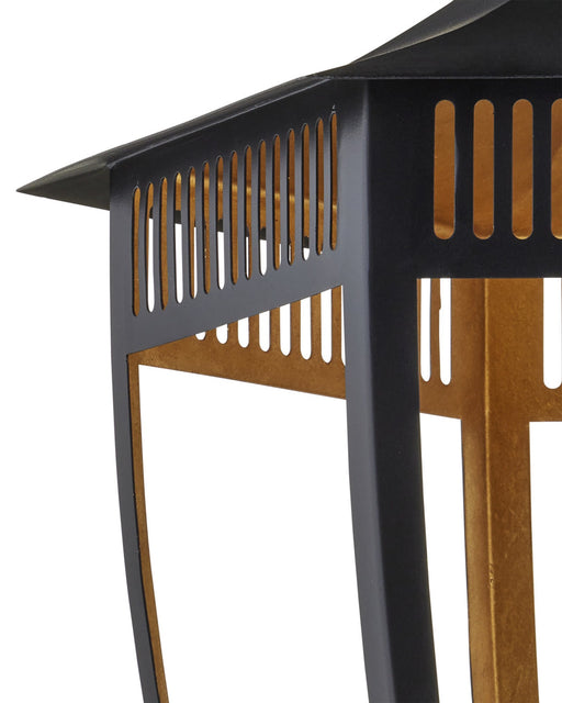 Wycombe 4-Light Lantern in Satin Black / Contemporary Gold Leaf